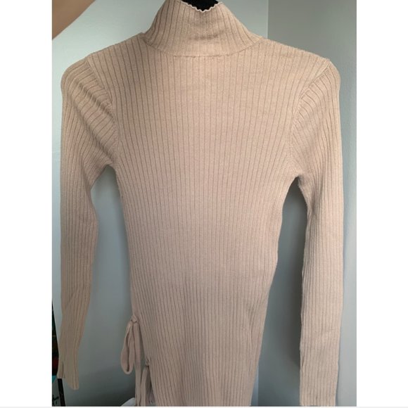 ✨COTTON CANDY LA COMFY LONG SLEEVE MOCK-NECK RIBBED DRESS - SIZE: S/M - Picture 2 of 5